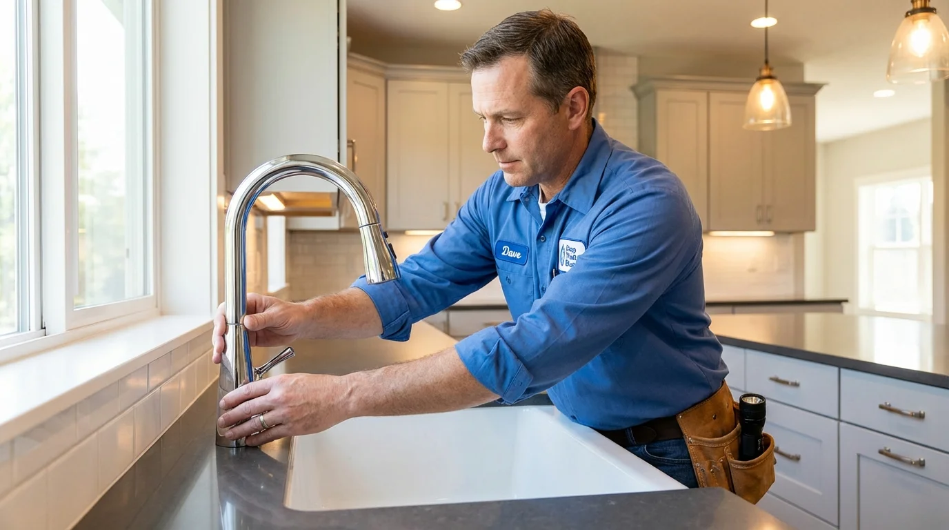 Kitchen faucet installation by Johns Plumbing LLC in Fairton